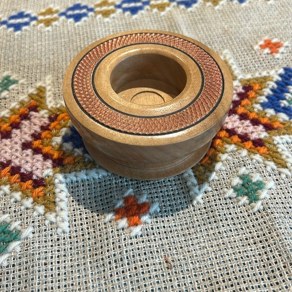 Vintage Other - Mike Trucco Hand Turned Wood Bowl/candle Holder Signed 2012 Columbus OH